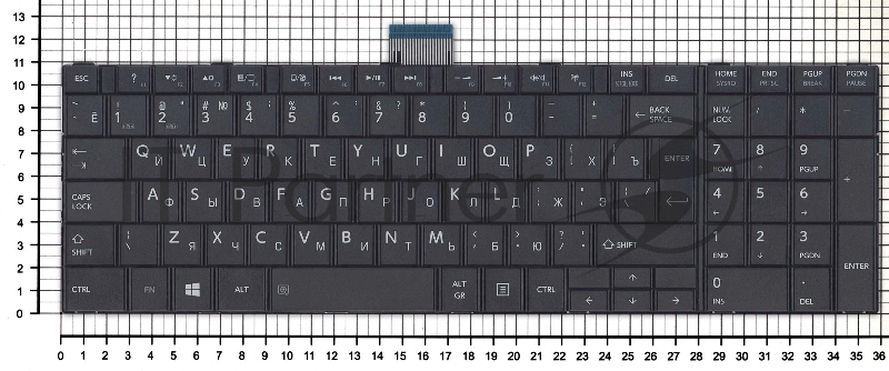 Клавиатура для ноутбука Toshiba Satellite C55 C55-A C55dt черная