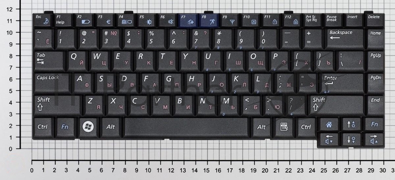Клавиатура для ноутбука Samsung Q310 Q308, черная