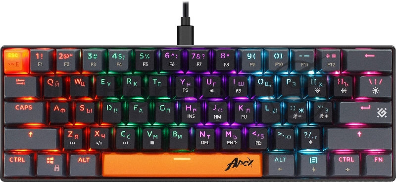 Клавиатура проводная Defender USB APEX GK-002 RU