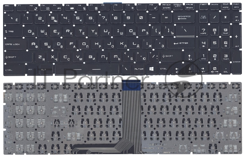 Клавиатура для ноутбука MSI GT72 GS60 GS70 GP62 GL72 GE72, черная с белой подсветкой