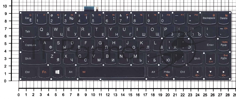 Клавиатура для ноутбука Lenovo Yoga 3 pro 1370, черная с подсветкой