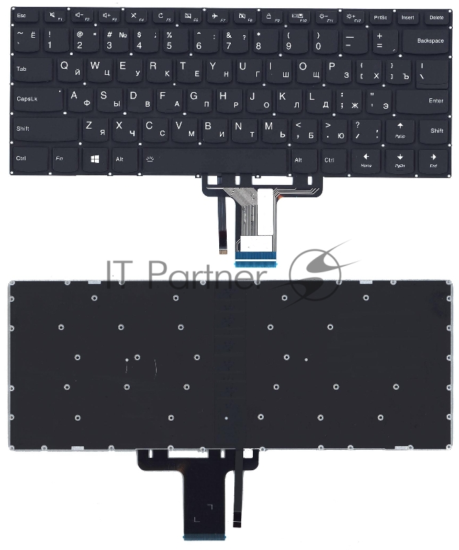 Клавиатура для ноутбука Lenovo Yoga 510-14ISK, черная с подсветкой