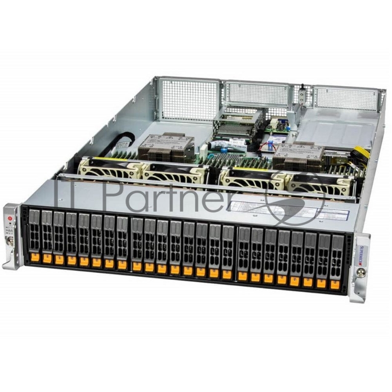 Серверная платформа SuperMicro SYS-221H-TN24R 2U Hyper with 24 hot-swap 2.5"; NVMe/SAS/SATA bays and 4 PCIe 5.0 x16 slots + up to 2 PCIe 5.0 x16 AIOM slots