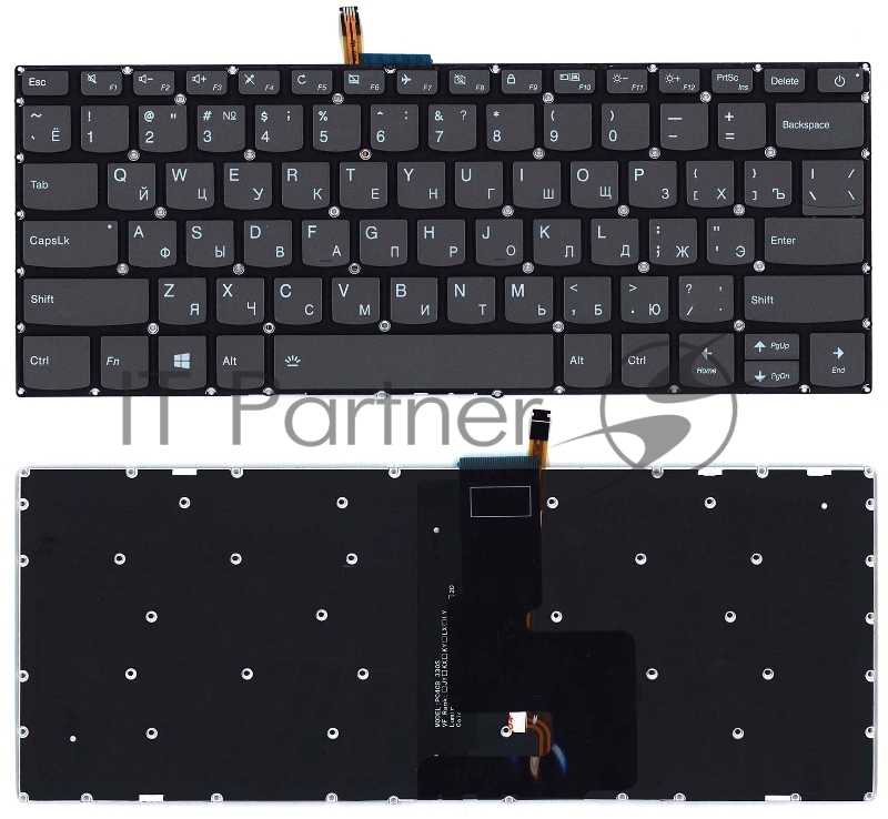 Клавиатура для ноутбука Lenovo 320-14IKB черная с подсветкой