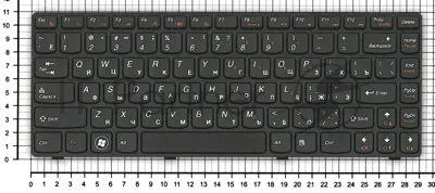 Клавиатура для ноутбука Lenovo G480 черная с черной рамкой