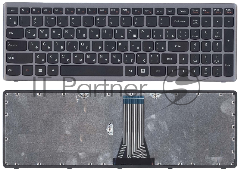 Клавиатура для ноутбука Lenovo G505s Z510 S510 черная c серебристой рамкой