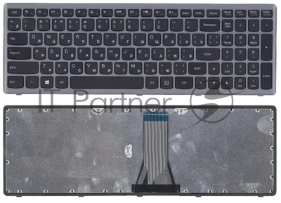Клавиатура для ноутбука Lenovo G505s Z510 S510 черная c серебристой рамкой