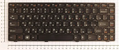 Клавиатура для ноутбука Lenovo Ideapad B470 V470 черная с рамкой