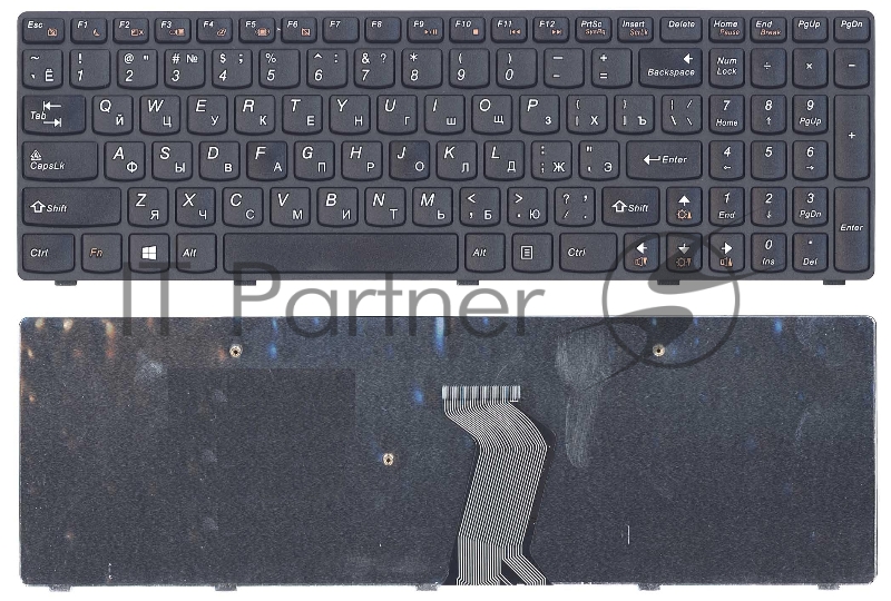 Клавиатура для ноутбука Lenovo IdeaPad G500 G700 черная с черной рамкой