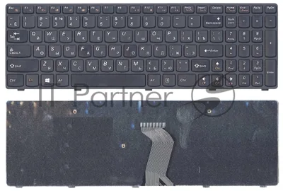 Клавиатура для ноутбука Lenovo IdeaPad G500 G700 черная с черной рамкой