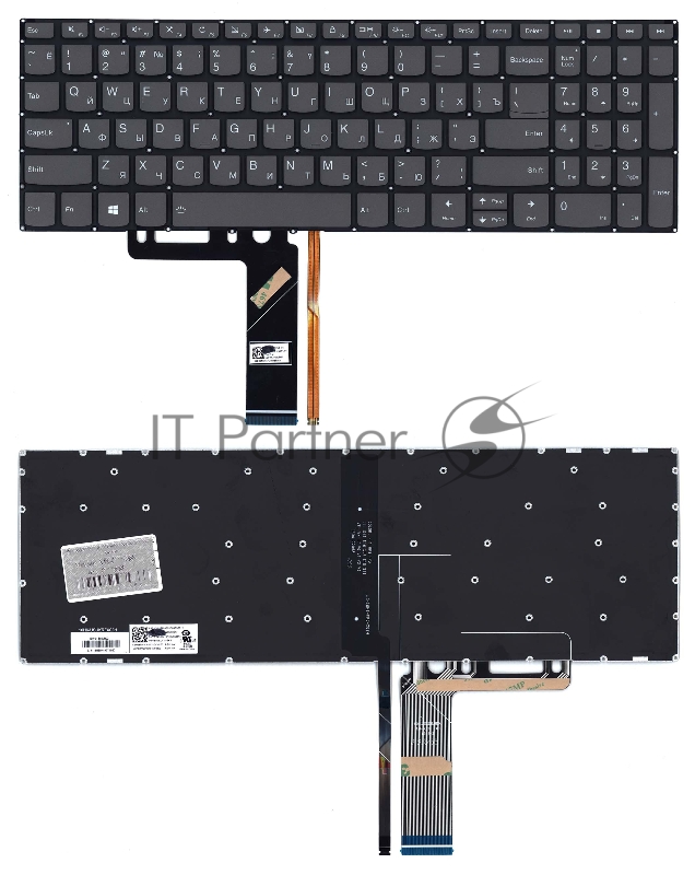 Клавиатура для ноутбука Lenovo IdeaPad S340-15 черная с подсветкой