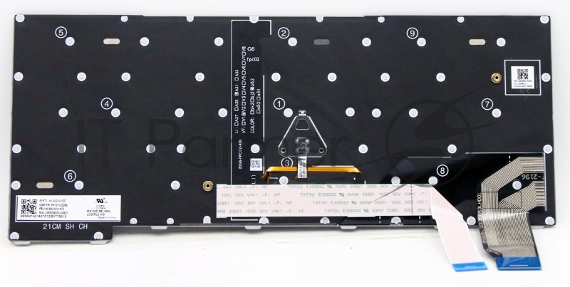 Клавиатура для ноутбука Lenovo ThinkPad X13 Gen 2 серая с подсветкой