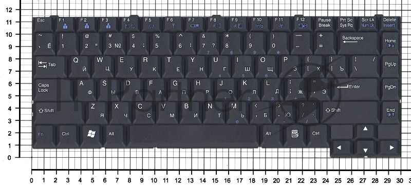 Клавиатура для ноутбука LG LE50 LM60 LM70 LS55 LS70 V1 черная