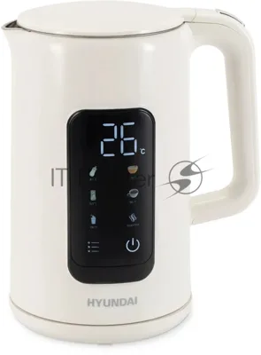Чайник электрический Hyundai HYK-S4606 1.7 л, 2200 Вт, кремовый