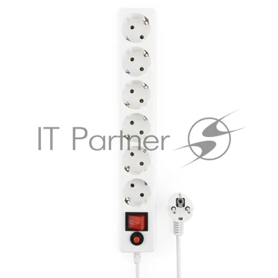 Сетевой фильтр Гарнизон ECL-6-W-5, 6 р, 10А, 5 м, ур.защиты 4, белый, пакет
