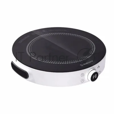 Плита настольная электрическая Sakura SA-7160W белый, 2.2 кВт, индукция, конфорки - 1, стеклокерамика, поворотные переключатели, сенсор