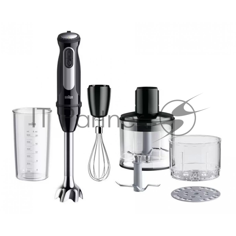 Блендер погружной Braun MQ55254MBK черный, 1000 Вт, 25 скоростей, турбо