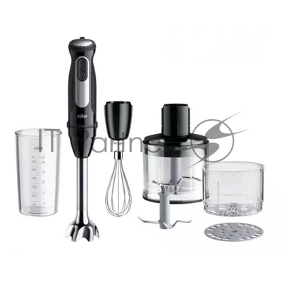 Блендер погружной Braun MQ55254MBK черный, 1000 Вт, 25 скоростей, турбо