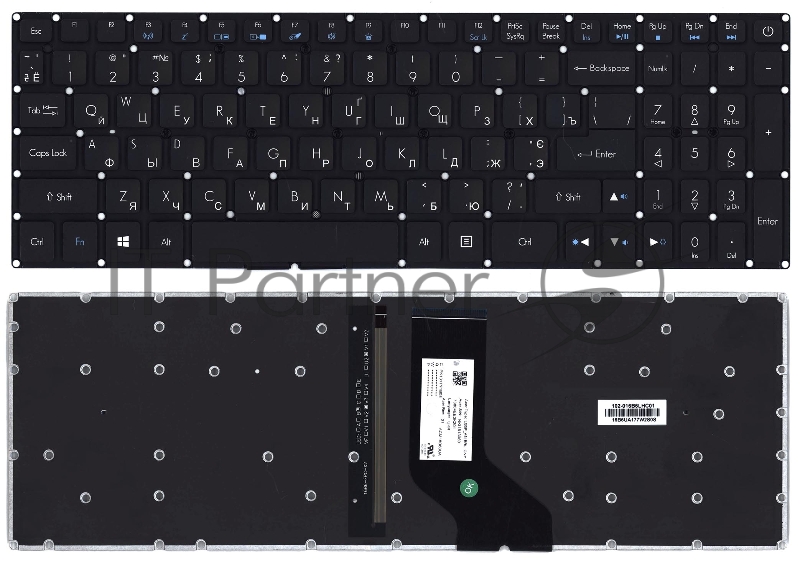 Клавиатура для ноутбука Acer Predator Helios 300 G3-571 черная с подсветкой