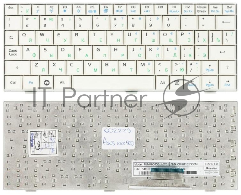 Клавиатура для ноутбука Asus Eee PC 700 701 900 901 белый