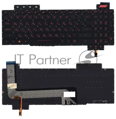 Клавиатура для ноутбука Asus FX503 черная с красной подсветкой