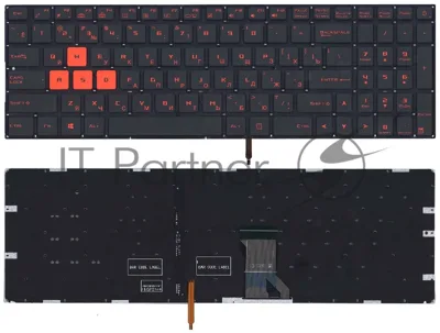 Клавиатура для ноутбука Asus GL702 черная с красной подсветкой