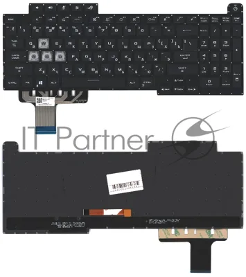 Клавиатура для ноутбука Asus ROG Stirx G17 G713 черная RGB-подсветка