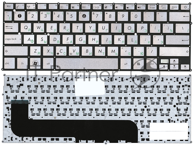 Клавиатура для ноутбука Asus UX21E серебристая