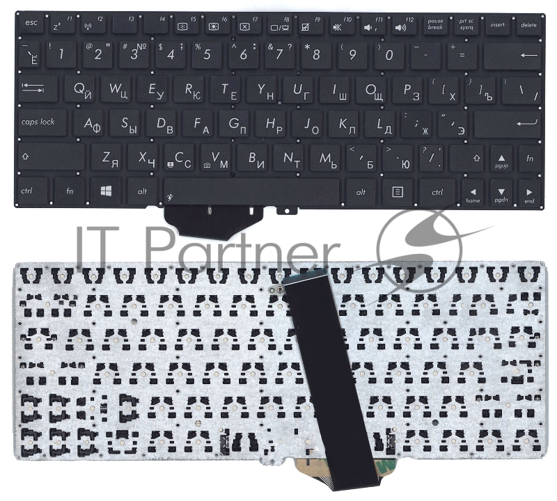 Клавиатура для ноутбука Asus Vivobook X102 черная без рамки