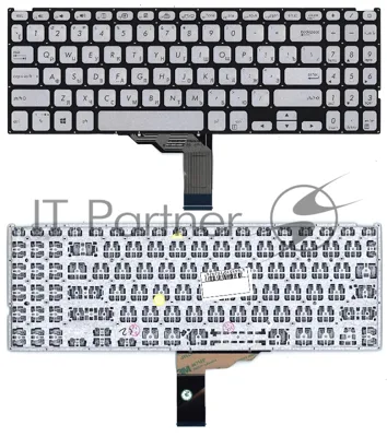 Клавиатура для ноутбука Asus Vivobook F509U серебристая с подсветкой