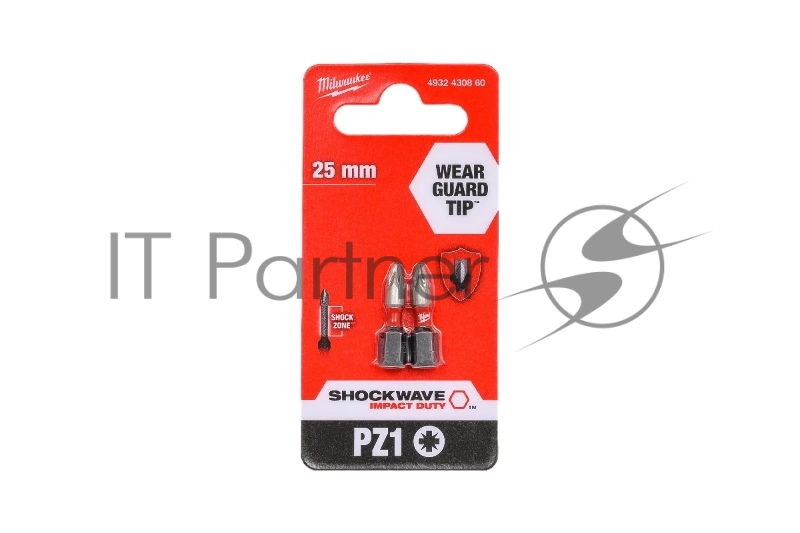 Бита Milwaukee Shockwave PZ1 25мм 2шт (4932430860)