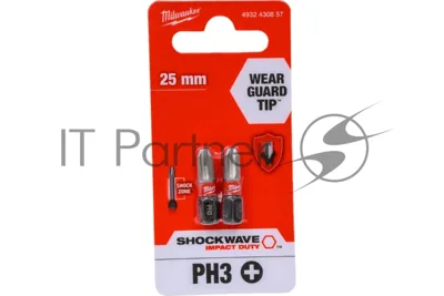 Бита Milwaukee Shockwave PH3 25мм 2шт (4932430857)