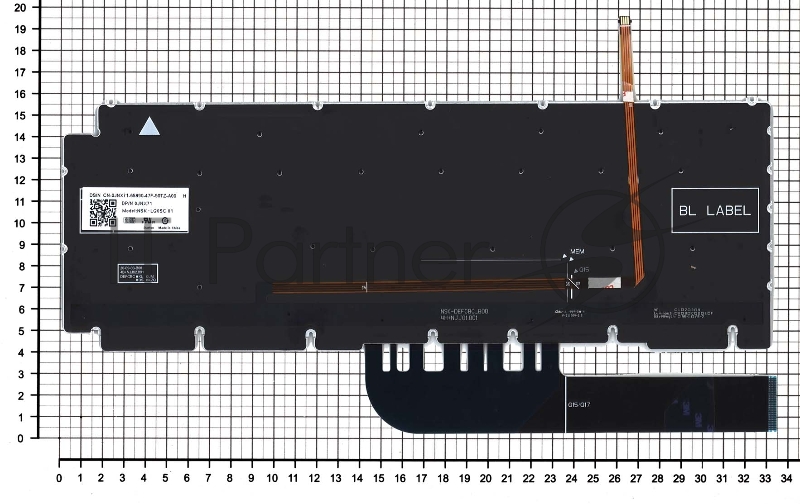 Клавиатура для ноутбука Dell G15 (5510) черная с красной подсветкой