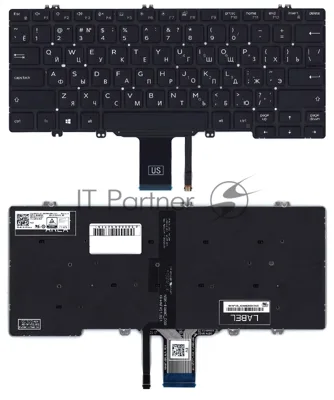 Клавиатура для ноутбука Dell Latitude 7300 черная с подсветкой