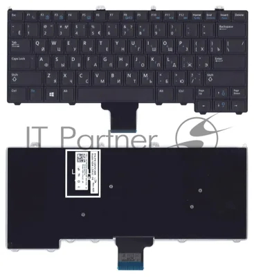 Клавиатура для ноутбука Dell Latitude E7440 черная без подсветки и без указателя