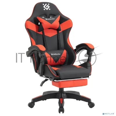 Кресло Defender TORNADO BLACK/RED черный/красный, экокожа