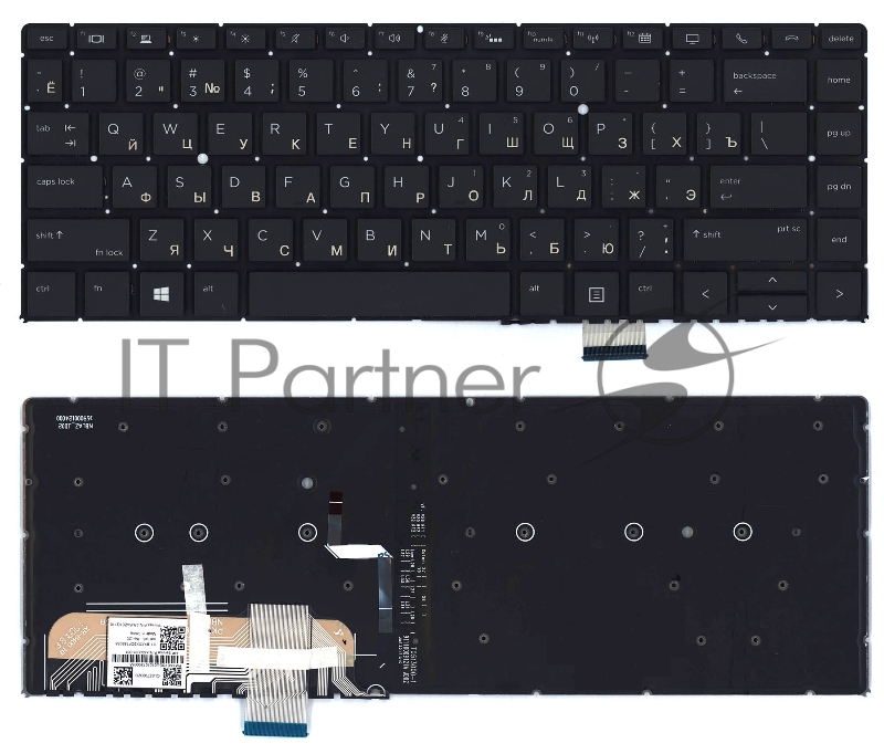 Клавиатура для ноутбука HP Elitebook 1040 G4 черная с подсветкой