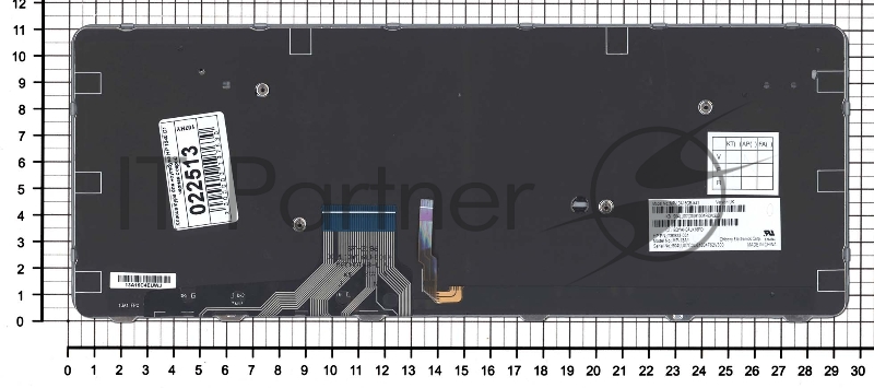 Клавиатура для ноутбука HP EliteBook Folio 1040 G1 черная с серой рамкой с подсветкой