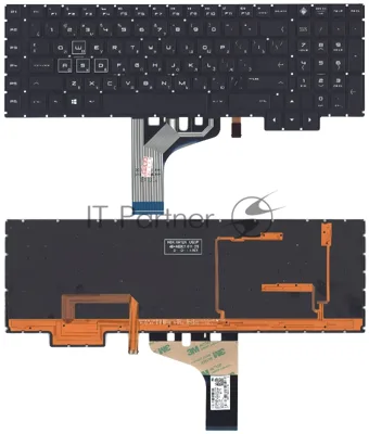 Клавиатура для ноутбука HP Omen 17-AN черная с подсветкой