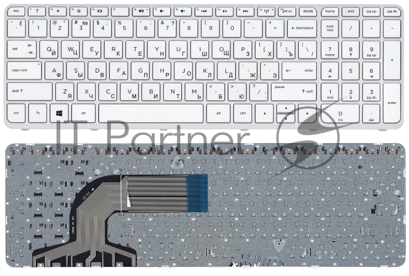 Клавиатура для ноутбука HP Pavilion 15-e белый с рамкой