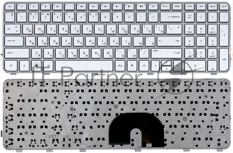 Клавиатура для ноутбука HP Pavilion DV6-6000 серебристая