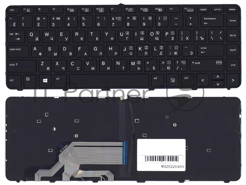 Клавиатура для ноутбука HP ProBook 430 G3 440 G3 445 G3 черная с рамкой и подсветкой