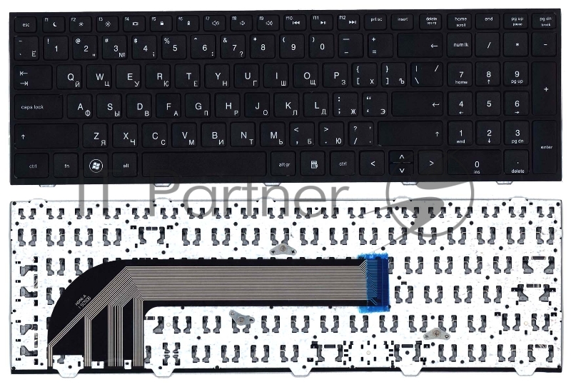 Клавиатура для ноутбука HP ProBook 4540S 4545S черная с черной рамкой