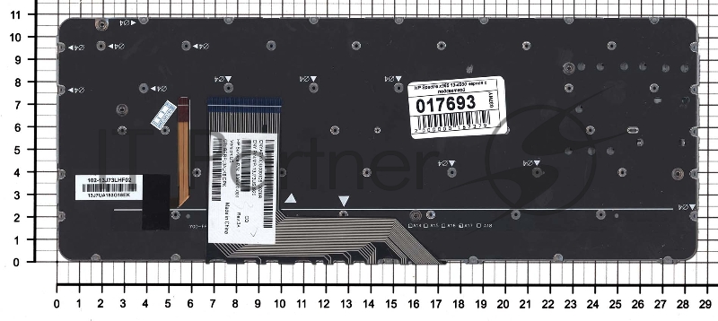 Клавиатура для ноутбука HP Spectre X360 13-4000 серебристая с подсветкой