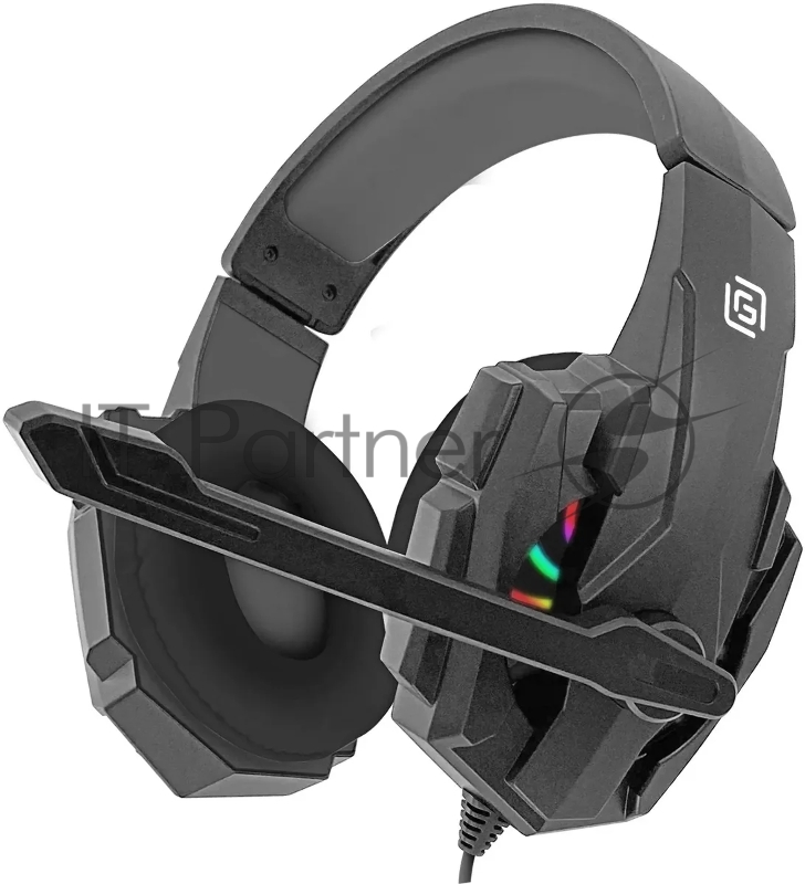 Гарнитура Oklick HS-L355G чёрный, проводная, 3.5 мм, подсветка