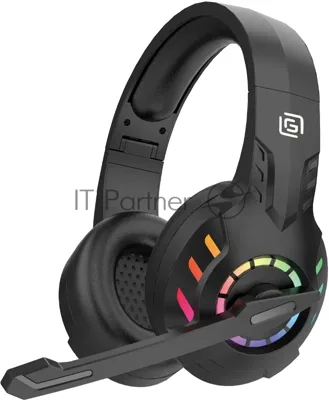 Гарнитура Oklick HS-L420G чёрный, беспроводная + проводная, Bluetooth, до 30 ч, подсветка