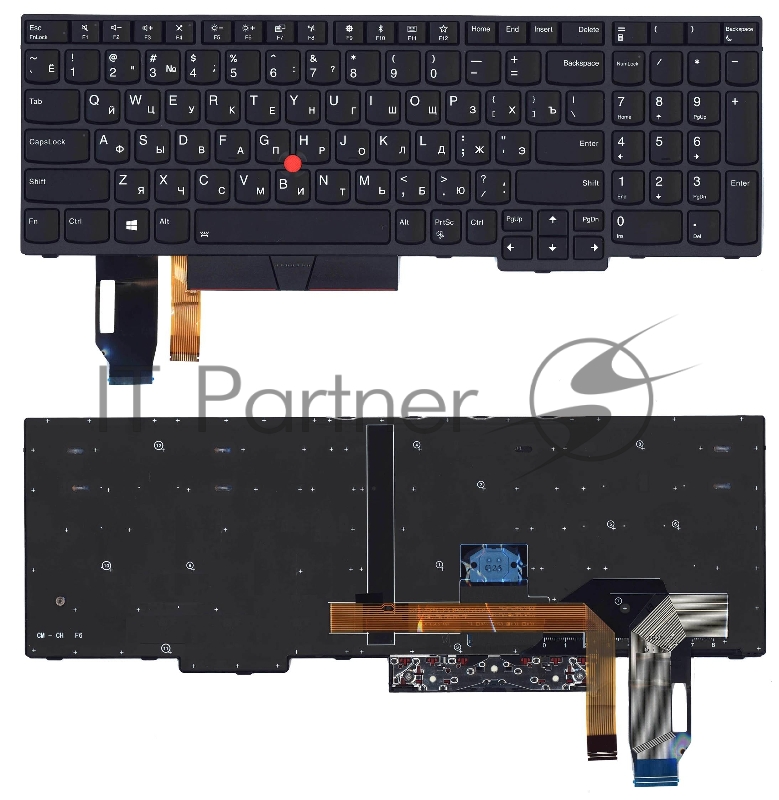 Клавиатура для ноутбука Lenovo IBM Thinkpad E580 черная с подсветкой