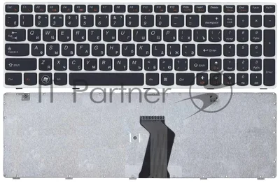 Клавиатура для ноутбука Lenovo Ideapad G580 G585 Z580 Z585 Z780 G780 черная с белой рамкой