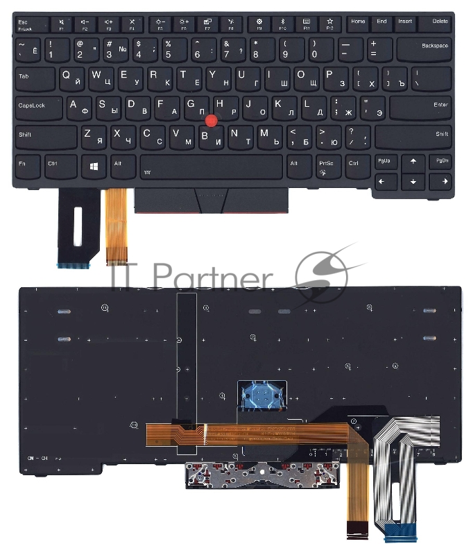 Клавиатура для ноутбука Lenovo ThinkPad E480 E485 черная с подсветкой