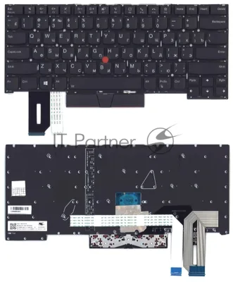 Клавиатура для ноутбука Lenovo ThinkPad T14s черная с подсветкой